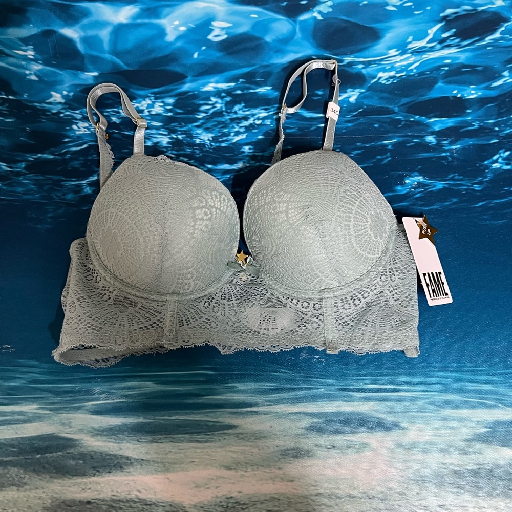 👙fame Frederick's of Hollywood Lace Bralette - Soft Blue bra 34C